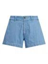 Polo Ralph Lauren High-waisted Denim Shorts In Blue