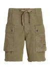 Polo Ralph Lauren Mens Basic Olive Patch-pocket Panelled Cotton Cargo Shorts In Green