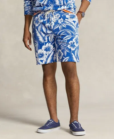 Polo Ralph Lauren Shorts Mens Blue Tropical Floral Drawstring Waist Mac181