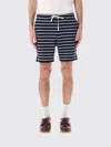 Polo Ralph Lauren Cotton Club Bar Stripe Textured Pull On Short In Blue