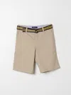 Polo Ralph Lauren Child Shorts In Beige Stretch Chino With Belt In Beige