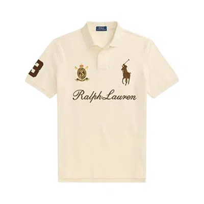 Pre-owned Polo Ralph Lauren Short-sleeve Basic Mesh Ralph Lauren Script Embroidered Polo 'guide Cream' | Men's In White