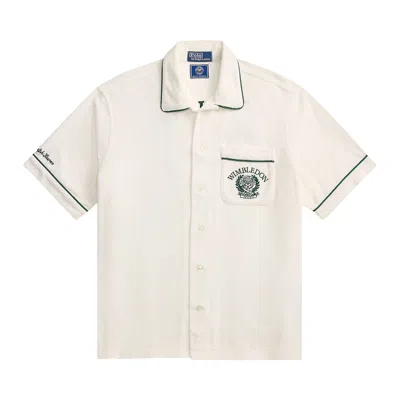 Pre-owned Polo Ralph Lauren Short-sleeve Collared Sport Shirt 'white' | Men's Size Xl