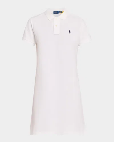 Polo Ralph Lauren Short-sleeve Cotton Polo Mini Dress In White