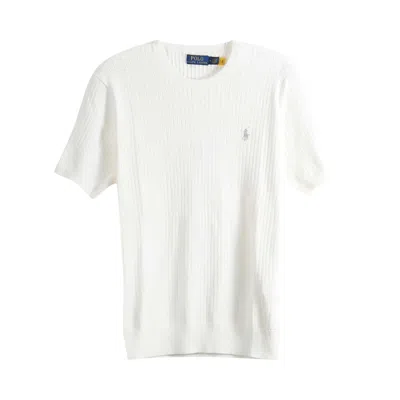 Pre-owned Polo Ralph Lauren Short-sleeve Crewneck Pullover Sweater 'deckwash White' | Men's Size L