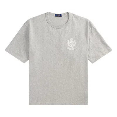 Pre-owned Polo Ralph Lauren Short-sleeve Jersey Knit Tennis Graphic T-shirt 'andover Heather' | Grey | Men's S