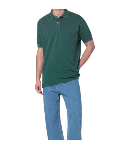 Polo Ralph Lauren Washed Forest Green Cotton Polo In Animal Print