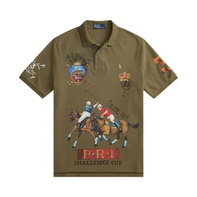 Pre-owned Polo Ralph Lauren Short-sleeve Printed Mesh Challenge Cup Team Polo 'basic Olive' | Green | Men's Si
