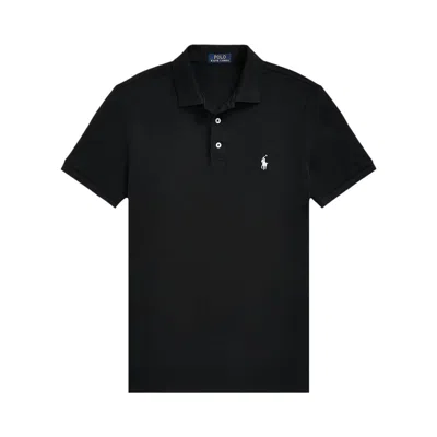 Pre-owned Polo Ralph Lauren Short-sleeve Stretch Mesh Button Placket Polo 'polo Black' | Men's Size M