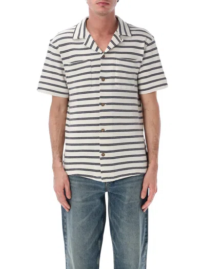 Polo Ralph Lauren Short-sleeved Knitted Striped Shirt In Neutral