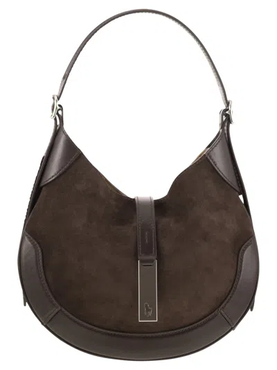 Polo Ralph Lauren Shoulder Polo Id Small Leather Bag In Brown
