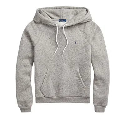 Pre-owned Polo Ralph Lauren Shrunken Fit Fleece Hoodie 'dark Vintage Heather' | Grey | Women's Size M