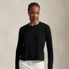 Polo Ralph Lauren Shrunken Fit Jersey Long-sleeve Tee In Polo Black