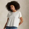Polo Ralph Lauren Cotton Jersey Cropped Crewneck Tee In White