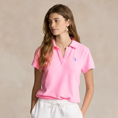 Polo Ralph Lauren Julie Slim Fit Five Button Polo Shirt In Pink