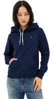 Polo Ralph Lauren Shrunken Fit Fleece Hoodie In Cruise Navy