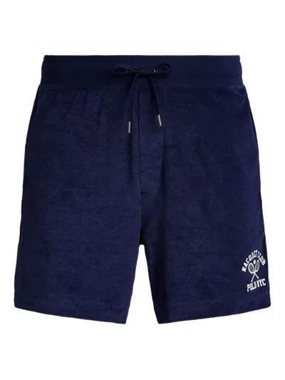 Polo Ralph Lauren Side-stripe Embroidered Shorts In Blue