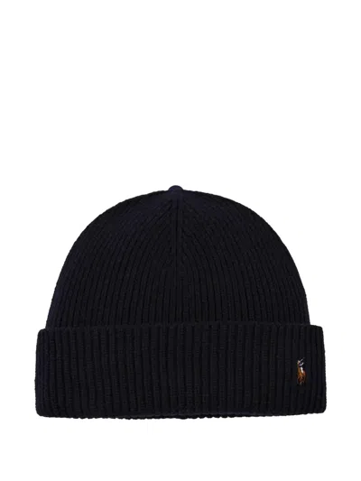 Polo Ralph Lauren Signature-cuff Beanie Hat In Black