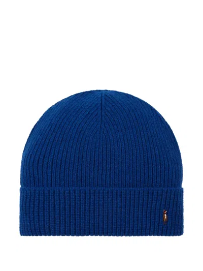 Polo Ralph Lauren Signature-cuffed Beanie Hat In Blue