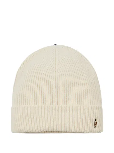 Polo Ralph Lauren Signature-cuffed Beanie Hat In White
