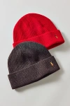 Polo Ralph Lauren Signature Logo Cuff Beanie In Brown, Men's At Urban Outfitters In Red