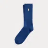 Polo Ralph Lauren Signature Pony Cotton-blend Crew Socks In Deep Blue