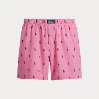 Polo Ralph Lauren Signature Pony Cotton Boxer In Beach Pink