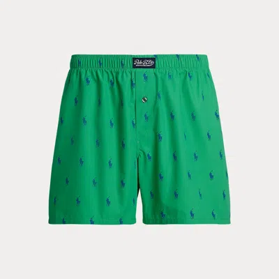 Polo Ralph Lauren Signature Pony Cotton Boxer In Grasshopper Green