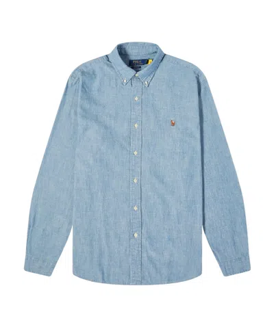 Polo Ralph Lauren Blue Cotton Polo Pony Chambray Shirt