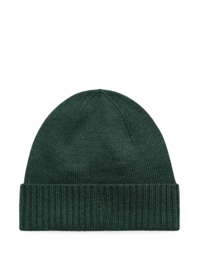 Polo Ralph Lauren Signature Pony Wool Beanie In Green