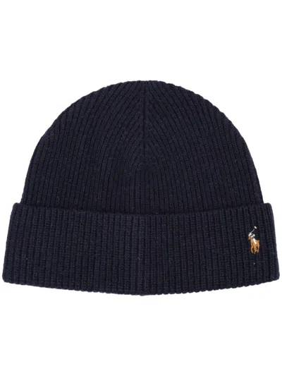 Polo Ralph Lauren Signature Pony Wool-blend Beanie Accessories In Blue