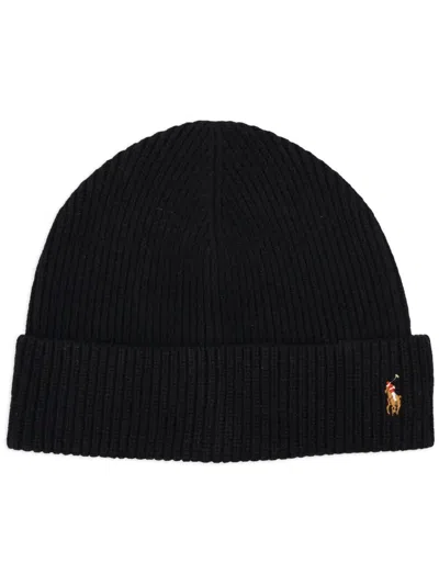 Polo Ralph Lauren Signature Pony Wool-blend Beanie In Black