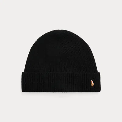 Polo Ralph Lauren Signature Pony Wool-blend Beanie In Black