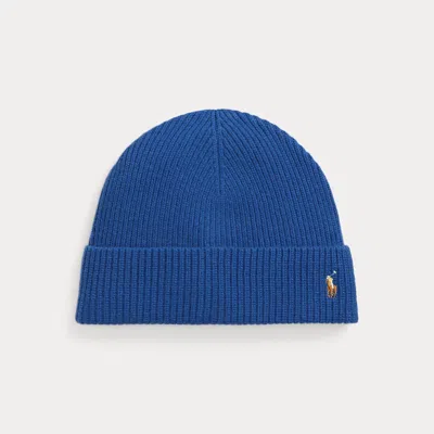Polo Ralph Lauren Signature Pony Wool-blend Beanie In Classic Azure
