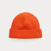 Polo Ralph Lauren Signature Pony Wool-blend Beanie In College Orange