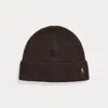 Polo Ralph Lauren Signature Pony Wool-blend Beanie In Dark Brown Heather