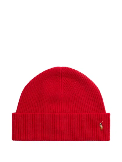 Polo Ralph Lauren Signature Pony Wool-blend Beanie In Red