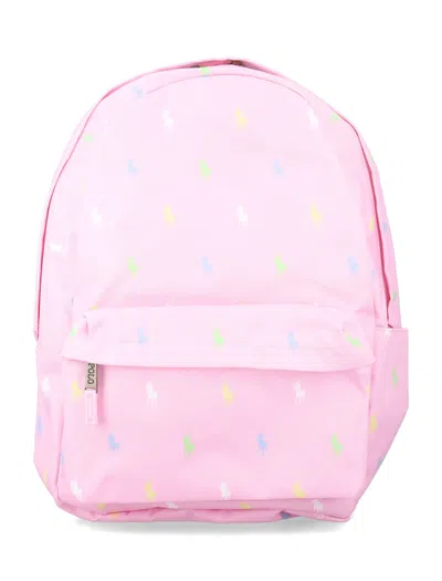 Polo Ralph Lauren Signature Print Backpack For Boys - 45cm Height In Rosa