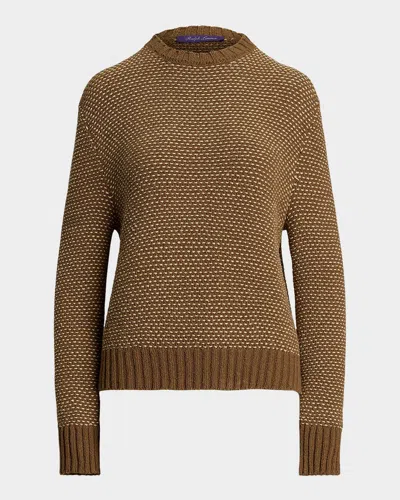 Polo Ralph Lauren Texture Birdseye Knit Crewneck Sweater In Cocoa Mult