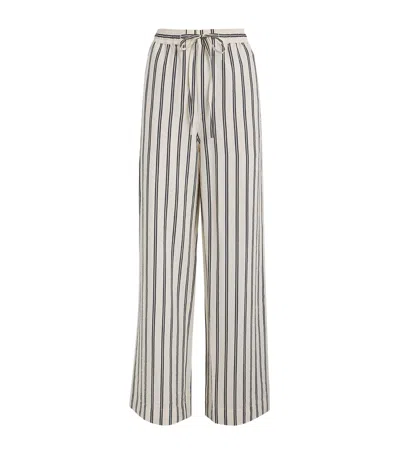 Polo Ralph Lauren Silk-blend Stripe Wide-leg Trousers