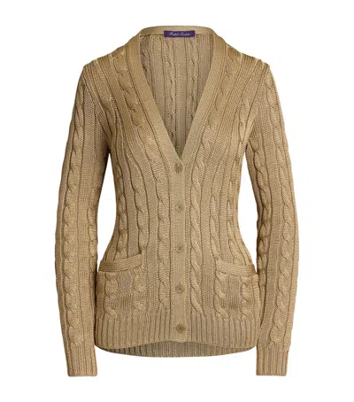 POLO RALPH LAUREN SILK CABLE-KNIT CARDIGAN