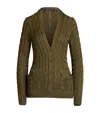 Polo Ralph Lauren Cable-knit Silk Cardigan Sweater In Moss