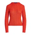 Polo Ralph Lauren Cable-knit Silk Sweater In Orange