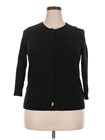 Pre-owned Polo Ralph Lauren Silk Cardigan Sweater In Black