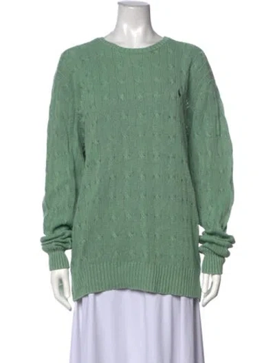 Pre-owned Polo Ralph Lauren Silk Crew Neck Sweater In Green