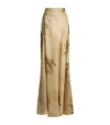 Polo Ralph Lauren Odera Floral Silk Gauze Maxi Skirt In Beige