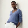 Polo Ralph Lauren Silk Jersey V-neck Sweater In Cornflower
