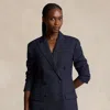 Polo Ralph Lauren Silk-lapel Wool Double-breasted Blazer In Navy