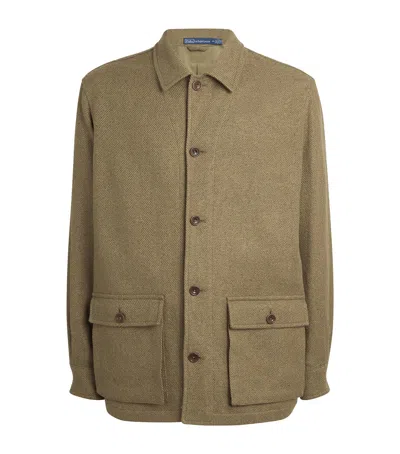Polo Ralph Lauren Silk-linen-cotton Utility Jacket In Green