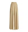 Polo Ralph Lauren Silk-linen Greer Wide-leg Trousers In Beige